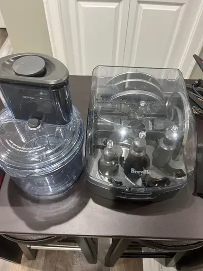 Everything but the motor for a Breville food processor. Manufacture sent a new set when warranty wor...