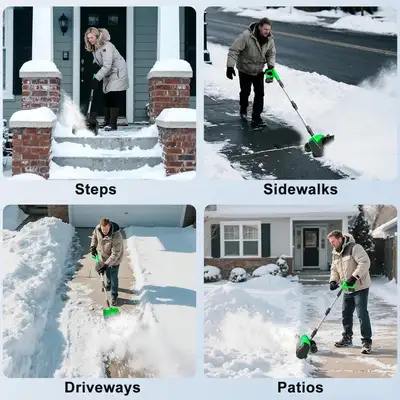 21V Electric Snow Blower, 19FT Throw, Light 9.9lb Model with Bat, View more