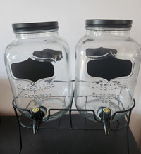 Glass Mason Jar Dispenser set of 2 with Stand