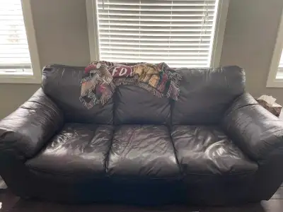 Leather Couch and Chair - Real Leather, View more