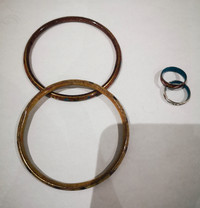 The  tow cloisonne  bracelets and tow rings