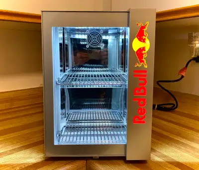 SWEET! Red Bull Mini Fridge “Baby Cooler” w/ Eco LED, View more