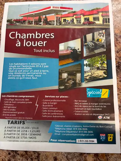 1. 1/2. 675$ Tout inclus Chambre et salle de bain. Internet , Tv, Depanneur 24 hrs sur le site, Quel...