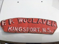 Metal Advertising Sign, Kingsport NS
