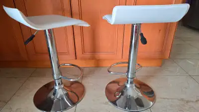 2 Brand New White Bar Stools, View more
