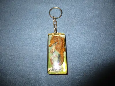 In my collection many years & in very good condition, this vintage ACAPULCO SEAHORSE KEYCHAIN is app...