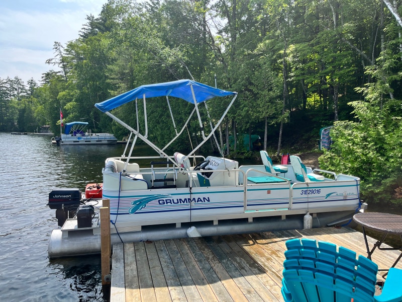 18’ Grumman Fish & Fun pontoon boat Powerboats & Motorboats