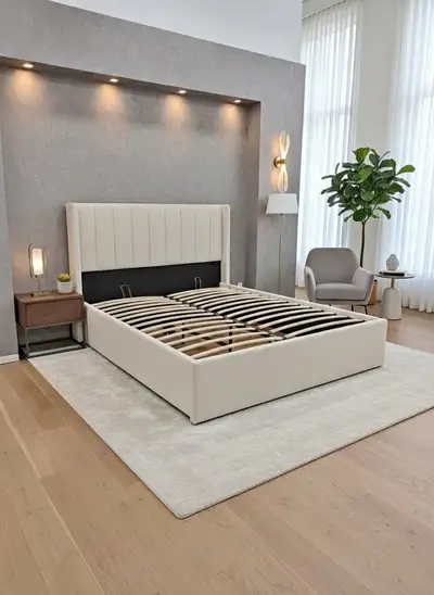 Storage Bed Frame - King and Queen Bed Frame With Hydraulic Lift, View more