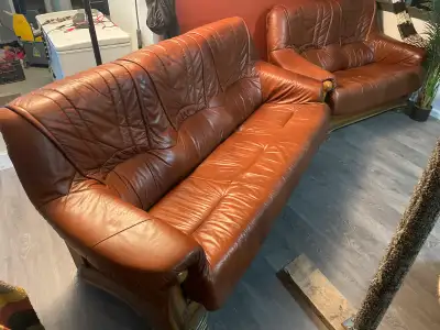 Vintage En cuire de buffle véritable