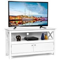 TV Free Standing Wooden Cabinet Console Media Organizer White Ho