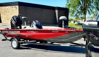2014 Tracker Pro Team 175 TXW Aluminum Bass Boat-Red and Grey