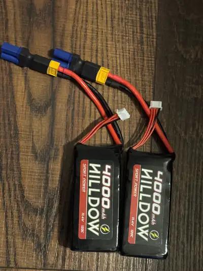 2 X 3S lipo batteries, 4000mAh, 120C, View more