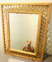 Tropical Decor Bamboo  Mirror Miroir vintage 