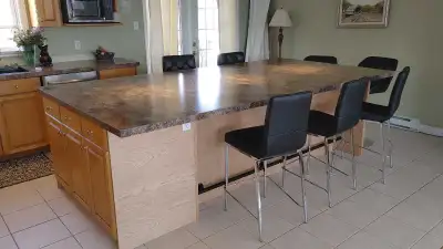 New,  ( set of 2)  Leather/ metal, Kitchen  stools, View more