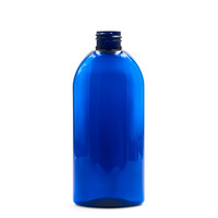 Old stock Plastic Bottle 8 oz Oval Cobalt