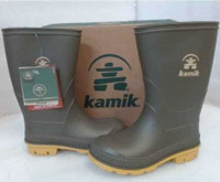 Kamik Kids Toddler Stomp Rain Boots sz 8T Olive - New