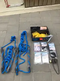Boating supplies. Rope, anchor, snubbers.