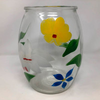 Vintage Bartlett Collins Large Floral Handpainted Cookie Jar