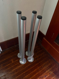 4x Ikea ADILS table/desk legs - silver