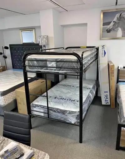Single over single metal Bunk beds for sale near me, View more