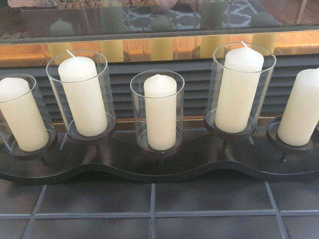 Candle holder with 4 glass cups only( without the candles) in Home Décor & Accents in London - Image 3