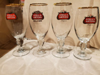 Four Stella Artois Chalice Style Glasses