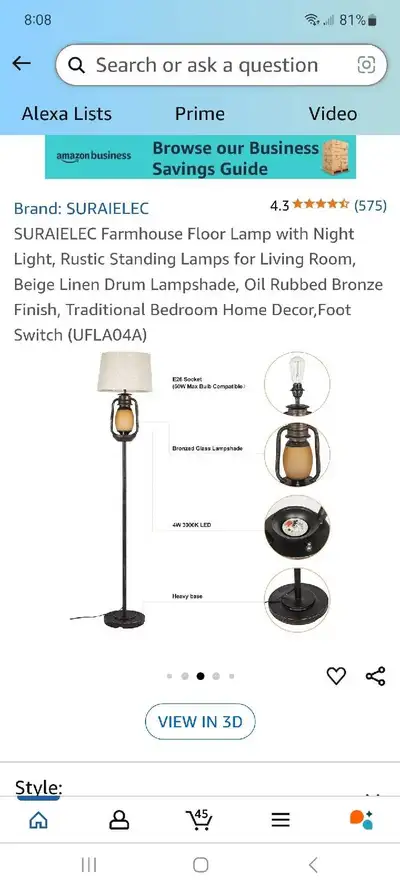 floor lamp brand new assembled , View more
