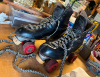 VERY COOL ALL LEATHER VINTAGE ROLLER SKATES - EASILY USEABLE