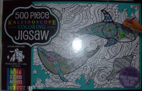 500 pc. kaleidoscope coloring jigsaw puzzle. 100% new.