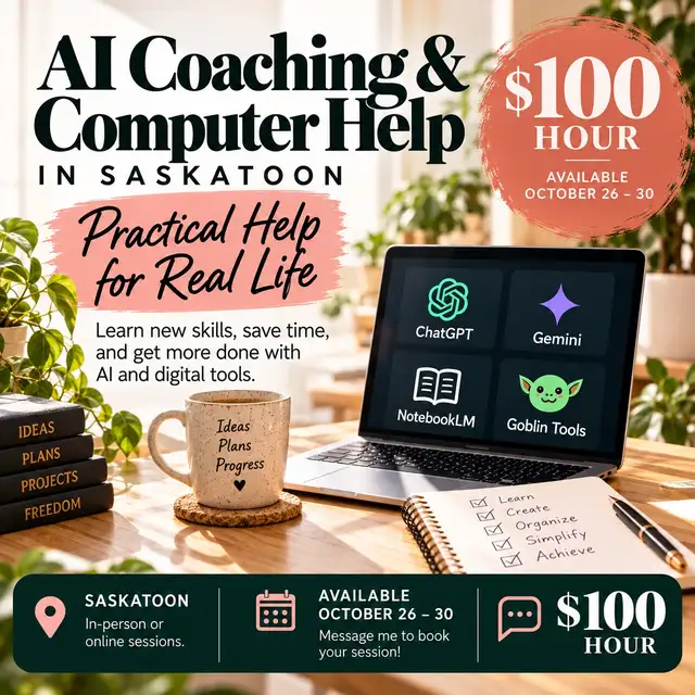Learn ChatGPT & Other AI Tools | One-on-One Help in Saskatoon
