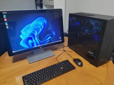 win 11, 6 core, 20gb ram, 1tb hdd, wireless, 24" monitor, View more