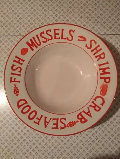 Large deep dish bowl for fish, seafood, shrimp, etc. Never used., View more