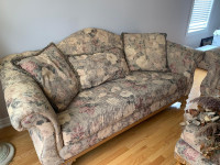 Four piece Leon’s sofa set ( sofa, love seat, chair and ottoman)