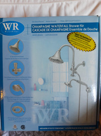 WaterRidge Champagne Shower Kit  Brass Showerheads