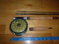 Canne moulinet peche mouche saumon, brochets, Fly fishing rod re