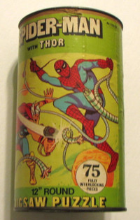 SPIDER-MAN & MIGHTY THOR 12" JIGSAW PUZZLE 75 Pc RARE MIB Marvel