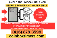 All you need is one box., Pay box timer. Washer and dryer.