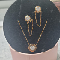 Michael Kors set of Gold earrings & Necklace 