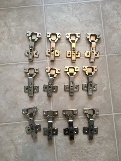 Spring-Closing Inset Hinge for Frameless Cabinet. 12 pcs ( 6 pairs ) , ask for $25 obo. Please TEXT...