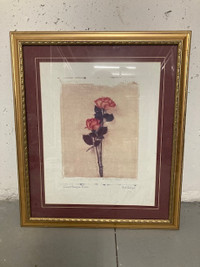 Gold colored framed picture Giant Amazon Roses by Beth Balogh