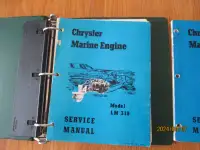 Chrysler Marine 318 engine and Velvet Drive service manuals.
