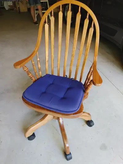 Wood swivel office chair, View more