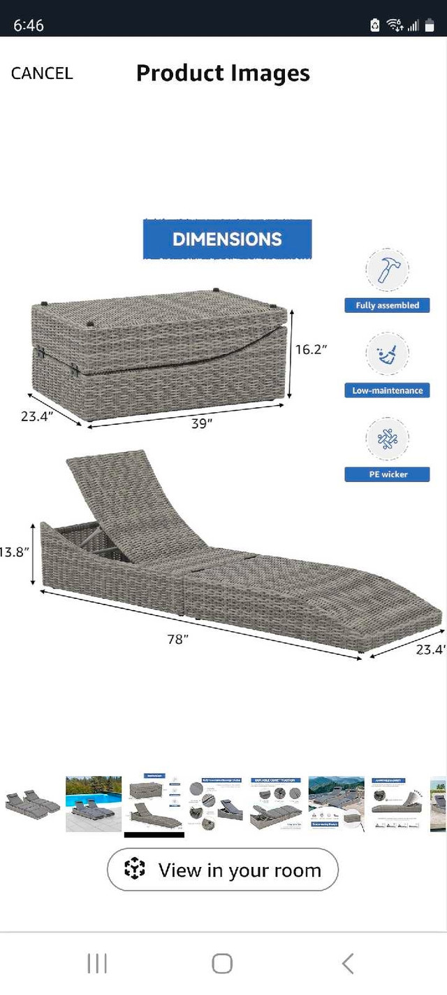 Soleil Jardin Lounge Chaise in Patio & Garden Furniture in Oakville / Halton Region - Image 3