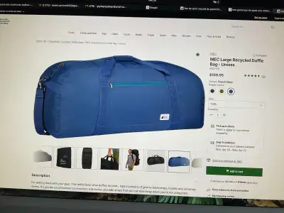 très grand sac de sport MEC XL, View more