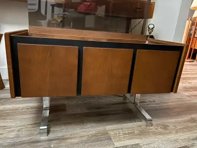 vintage record player with 2 speakers , View more