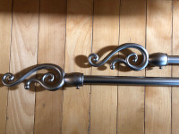 2x Metal Curtain Rods Adjustable Rod 25” to 48” and 45” to 88”