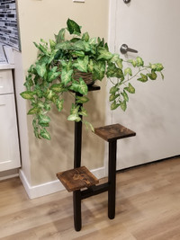 3 tier plant stand ,dark walnut ,and black color