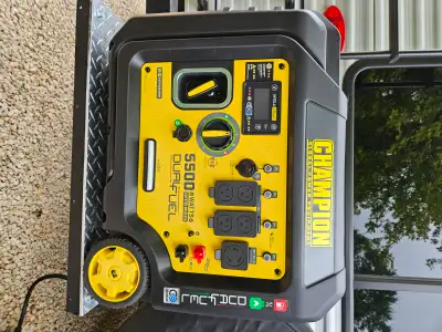 Champion 5500W Dual Fuel Inverter Generator with CO Shield. Purchased new February 2025. Opened the...