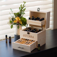 doTERRA essential oil wooden storage chest