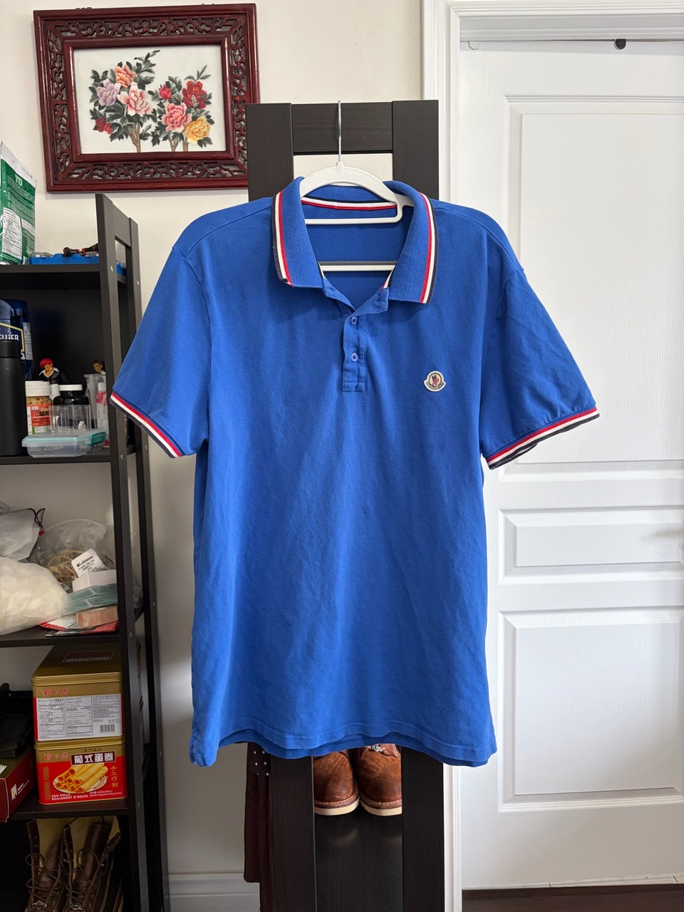 Moncler, Moncler Blue Polo Shirt 2XL